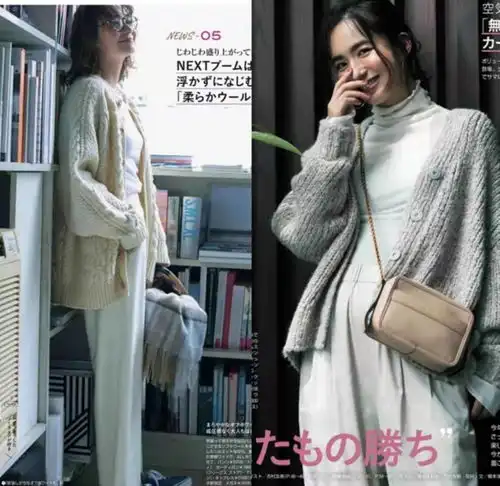 这才是早春针织开衫的正确打开方式,温柔浪漫,照着穿就很美