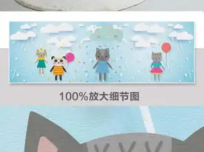 蓝色男孩可爱云朵下雨卡通动物儿童房壁纸背景墙图片设计素材高清psd模板下载201.40mb儿童房背景墙大全