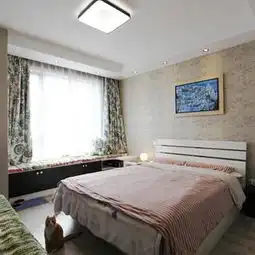 时尚灰色系简约风卧室窗帘设计