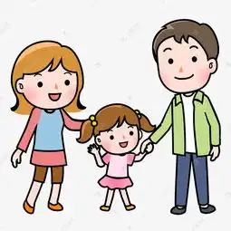 可爱卡通温馨一家三口素材图片免费下载千库网
