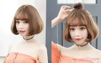 潮感十足的女生波波头烫发发型图片