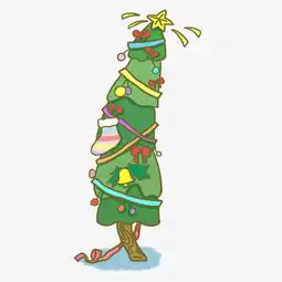 卡通手绘绿色圣诞树图片素材其他格式下载动漫人物大全