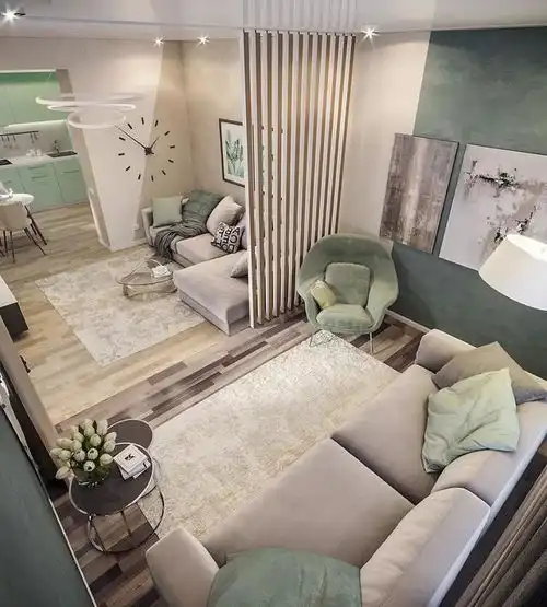 现代时尚风格的59平方米的小户型,装修效果温馨实用,好看极了