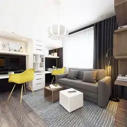 灰色系北欧风客厅设计图