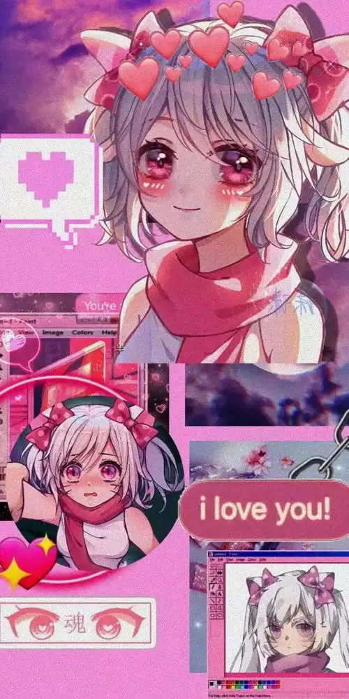 粉色动漫少女壁纸