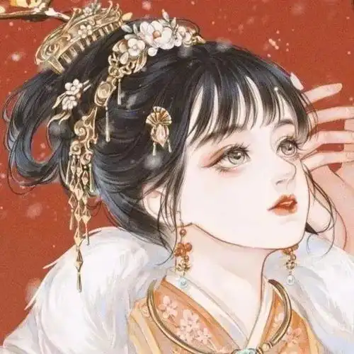 古风头像红色系一对旗袍