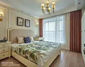 灰色系美式三居卧室设计图片