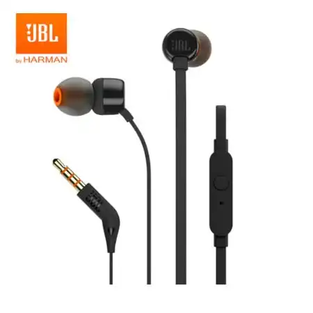 jblt110立体声入耳式耳机耳麦运动耳机电脑游戏耳机手机有线耳机带麦可通话