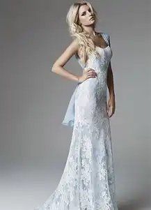 春光蓝漫blumarine冰蓝色婚纱设计