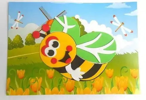 创作发明教你制作可爱的儿童手工diy小蜜蜂立体粘贴画的步骤