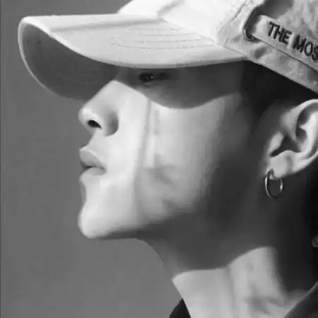 黑色男头戴帽子系列头像