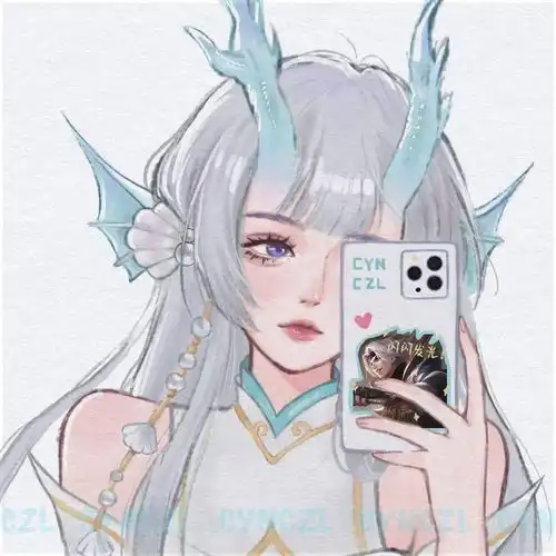 猫系少女头像动漫手绘文