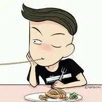 吃一根面条的情侣头像微信头像图片大全