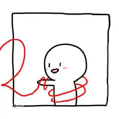 方框简笔小人情侣头像左右上下简笔白底框子里的小人头像