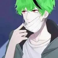 绿头发的一对头像