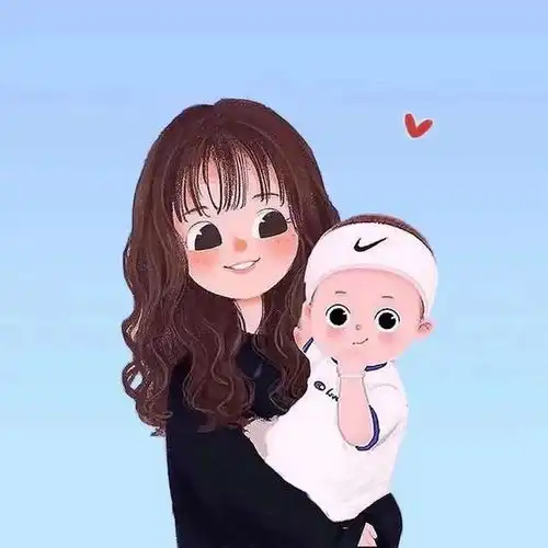 宝妈带娃女宝头像