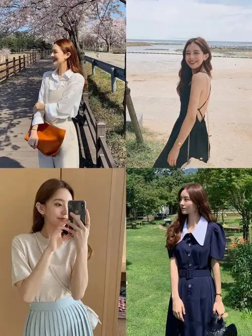 甜美韩系风穿搭示范,颜色清新明快,变身吸睛小仙女