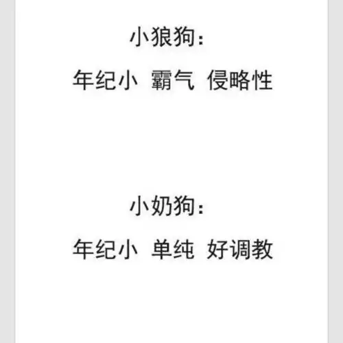 男生愿意被女生称作小奶狗小狼狗老狗x吗