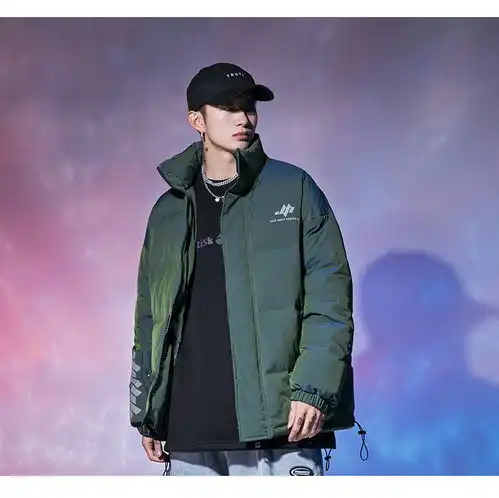 汤河之家韩路日系男装主推款2020冬新款反光印花棉衣男潮牌炫彩羽绒棉服a