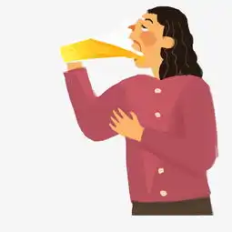 卡通喝饮料的长发女人元素图片素材其他格式下载图标大全