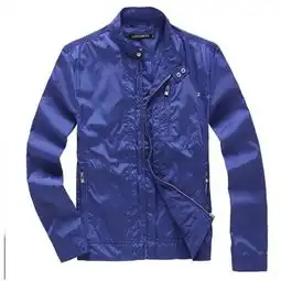 geniolamodeglm男装2012新款黑蓝亮面立领薄款夹克外套071021009蓝色s产品图片5素材it168图片大全