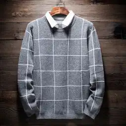 男道秋冬日系复古圆领毛衣男打底纯色修身男士线衣加厚套头针织衫