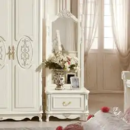 田园卧室田园壁纸三居卧室壁纸田园风格卧室装修图片田园风格穿衣镜图片效果图欣赏