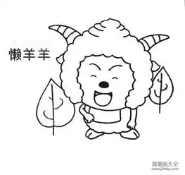 懒羊羊可爱头像简笔画