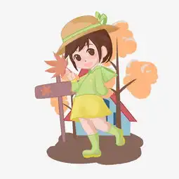 秋冬开心小女孩卡通插画图片素材其他格式下载动漫人物大全