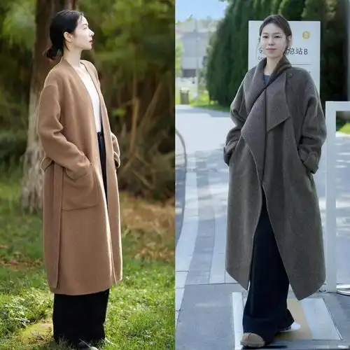 40女生拜年多穿干净色大衣,简约大气又百搭,这样穿优雅又时髦