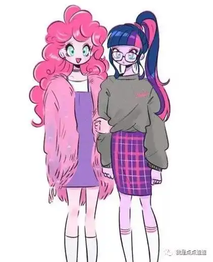 小马宝莉拟人化后,碧琪变得乖巧可爱,瑞瑞很有女神范