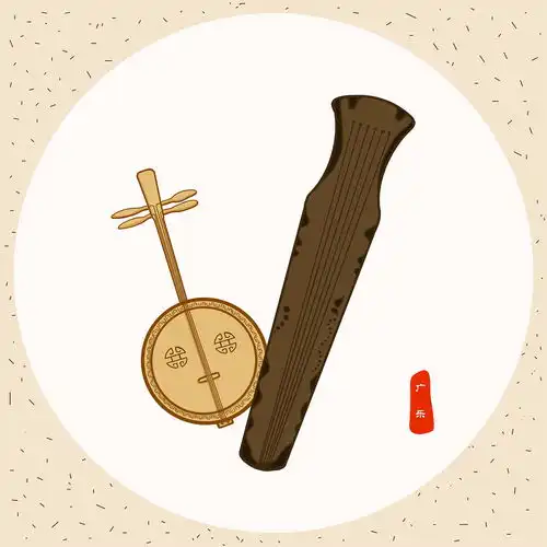 手绘系列插画粤韵