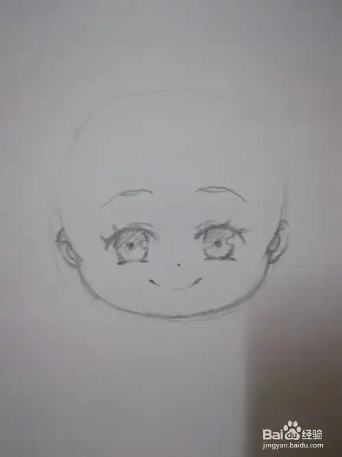 学生头q版动漫少女线稿手绘教程