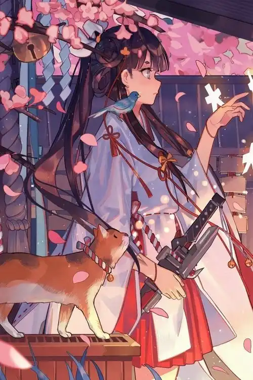 手机壁纸二次元神社巫女byb站盐泽2020年4月14日