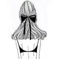 女生头像背影侧脸手绘