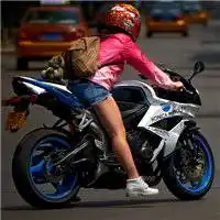 霸气摩托车图片女背影微信头像图片大全