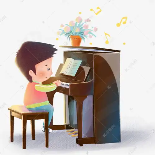夏日治愈系弹琴小男孩素材图片免费下载千库网