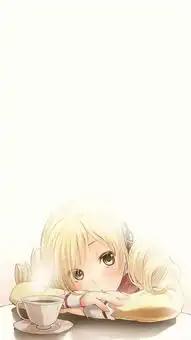 简约系壁纸暖白色背景的魔法少女