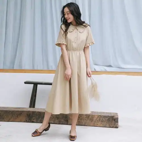 专属小个子的娃娃领连衣裙,满满的少女心