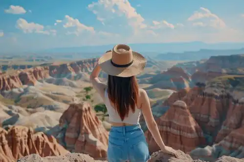 女生背影风景图片摄影图摄影图