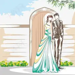 卡通情侣婚纱素材图片免费下载高清装饰图案psd千库网图片编号2369770