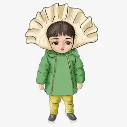 立冬浅绿色羽绒服饺子娃娃图片素材其他格式下载动漫人物大全