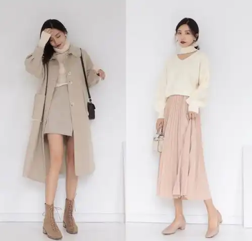 秋冬最具质感颜色搭配,简约色针织衫搭配裙子,甜甜的少女感