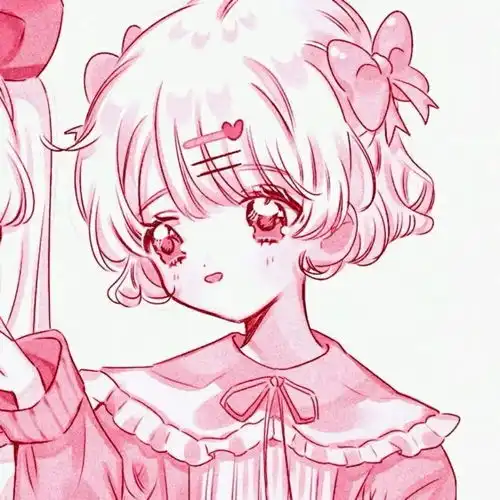 闺蜜头像粉色系动漫版嘉