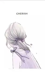 插画手绘发型背影