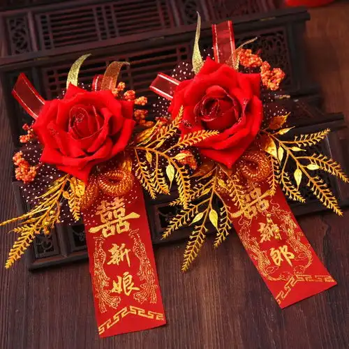 新娘手捧花结婚婚礼婚庆用品仿真玫瑰花道具影楼摄影活动伴娘胸花