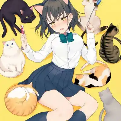 二次元橙色系女生头像动