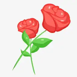 两朵红色玫瑰花插画图片素材其他格式下载动漫人物大全