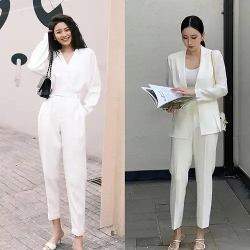 3040岁的女人,春天这样穿白裤子,简约大方有气质,太美了