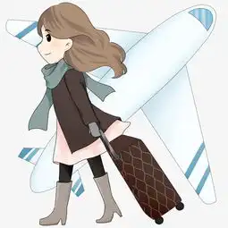 春运赶飞机的小女孩图片素材其他格式下载动漫人物大全